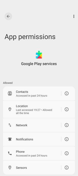 The Google Play Settings, with notifications enabled. 